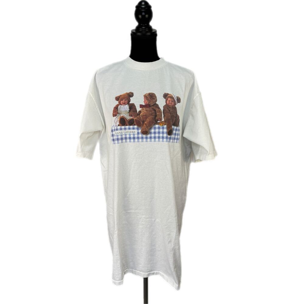 Vintage 90s Single Stitch Anne Geddes Baby Bears Sleep T Shirt - Women's O/S